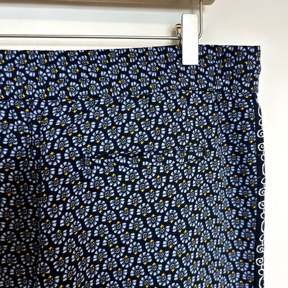 Ann Taylor LOFT Womens Pants Size Medium Elastic-waist Blue Yellow Casual Spring - Picture 12 of 13